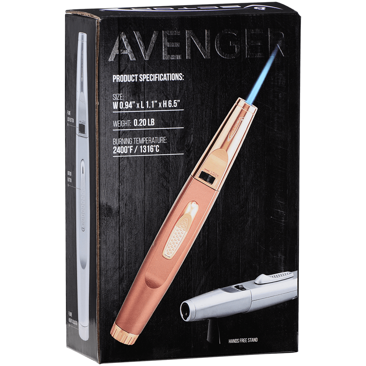 Lighter Vector Avenger Single Jet Torch Black Matte