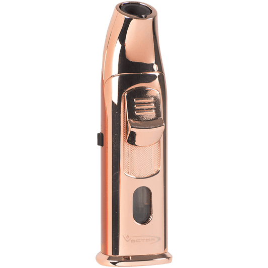 Lighter Vector Aztec Single Torch WPunch Copper Gold Matte