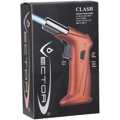 Lighter Vector Clash Single Torch Copper Gold Rubber