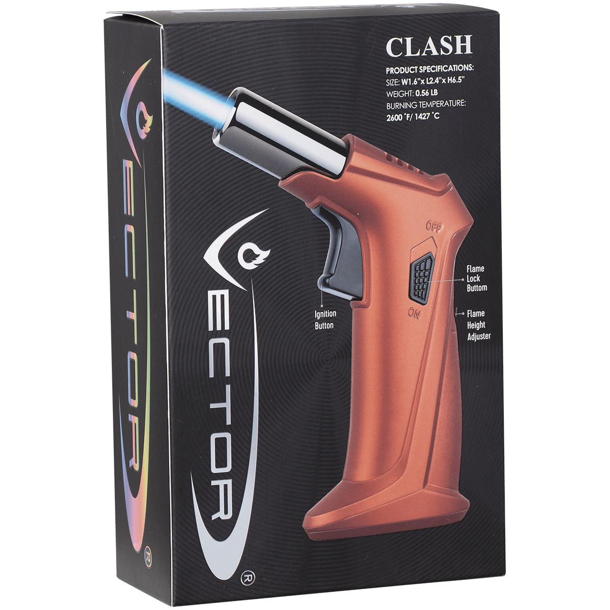 Lighter Vector Clash Single Torch Black Rubber Matte