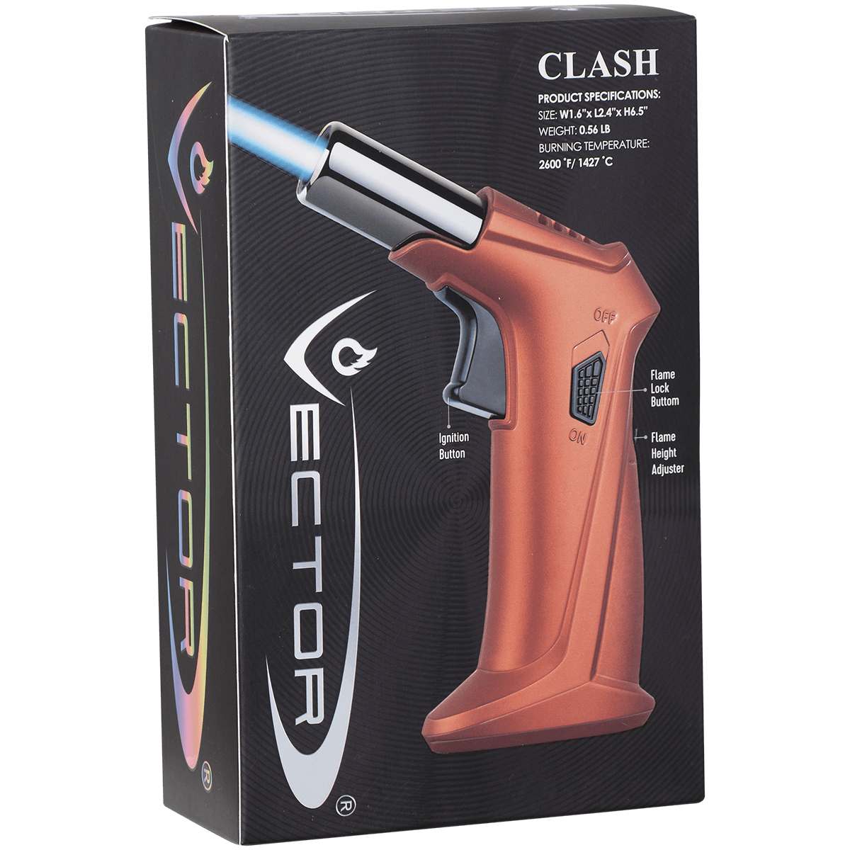 Lighter Vector Clash Single Torch Red Rubber Matte