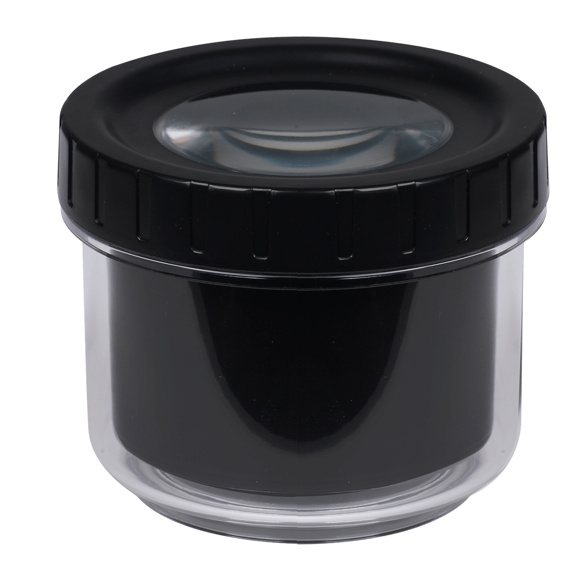 **CONTAINER THE GANJAR WITH MAGNIFYING GLASS 1 OZ CAPACITY BLACK