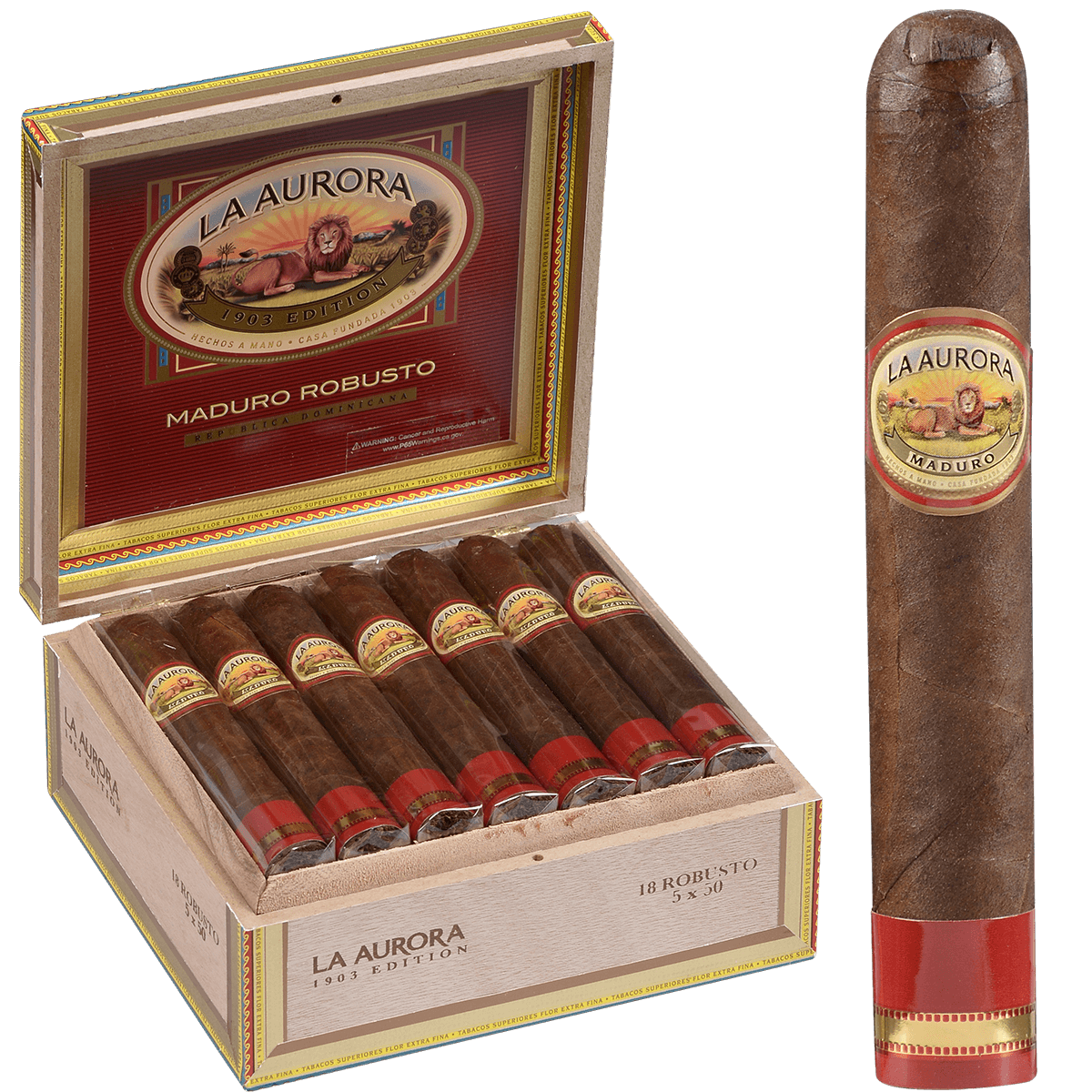 La Aurora Preferidos Ruby Maduro Robusto 18 Ct. Box 5.00X51