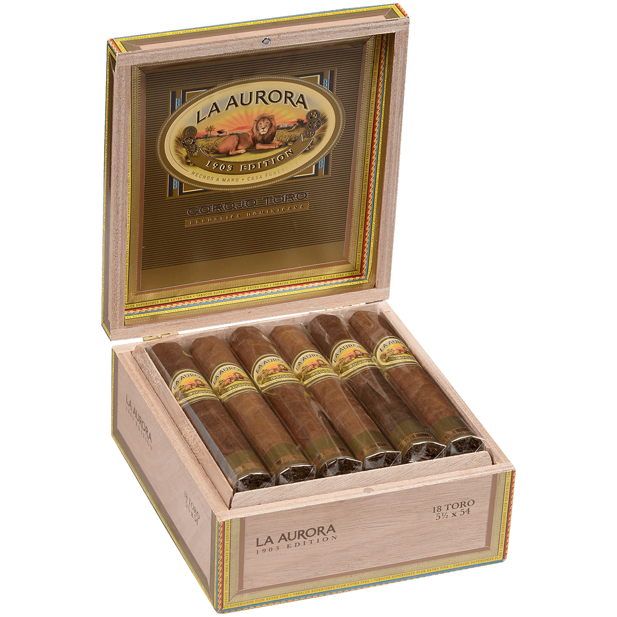 La Aurora Preferidos Gold Co Rojo Toro 18 Ct. Box 5.50X55