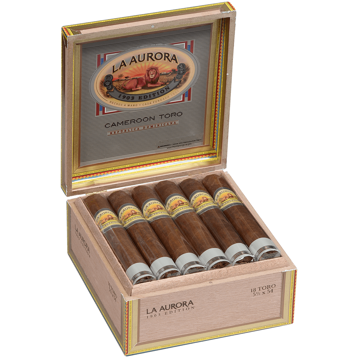 La Aurora Preferidos Platinum Cameroon Toro 18 Ct. Box 5.50X55