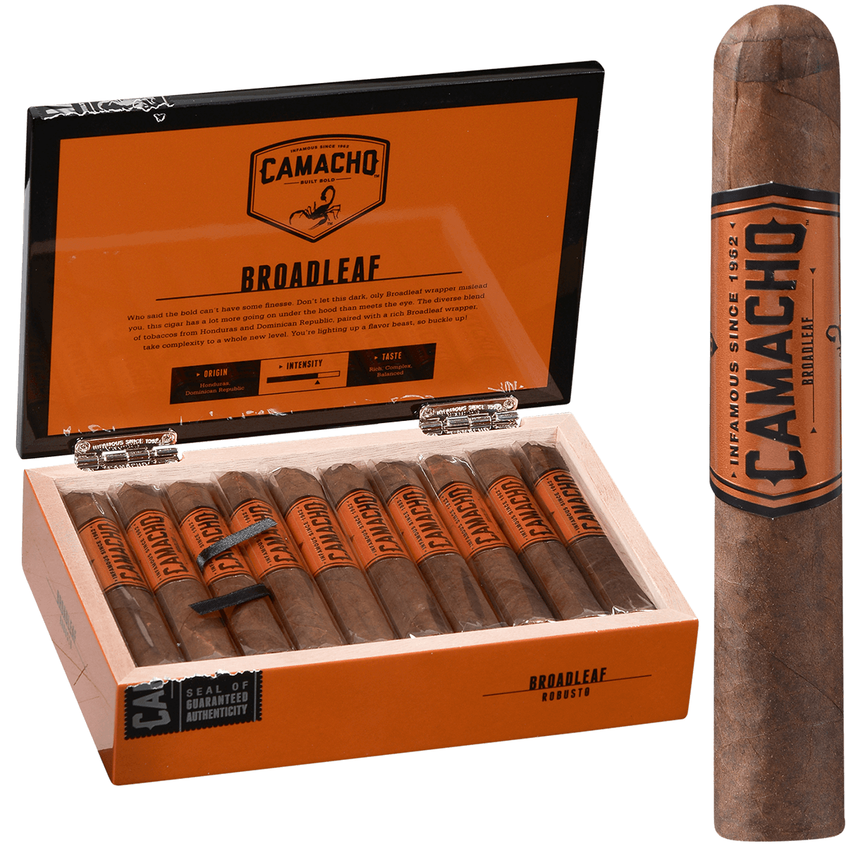Camacho Broadleaf Robusto 20 Ct. Box 5.00X50