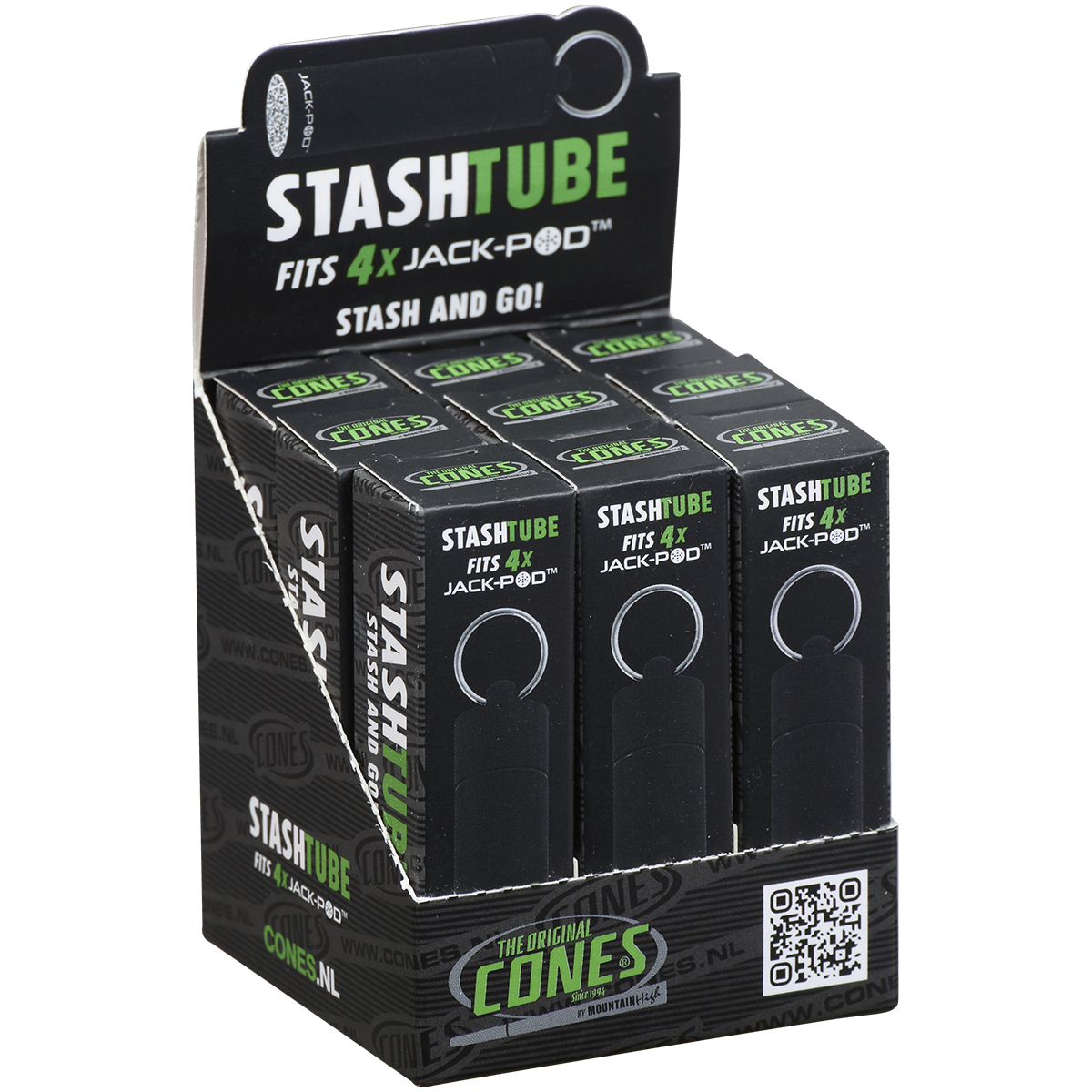 The Original Cones Stash Tube Black 9 Ct. Display