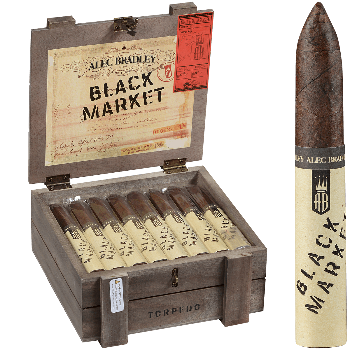 Black Market By Alec Bradley Torpedo 24 Ct. Box 6.12X54