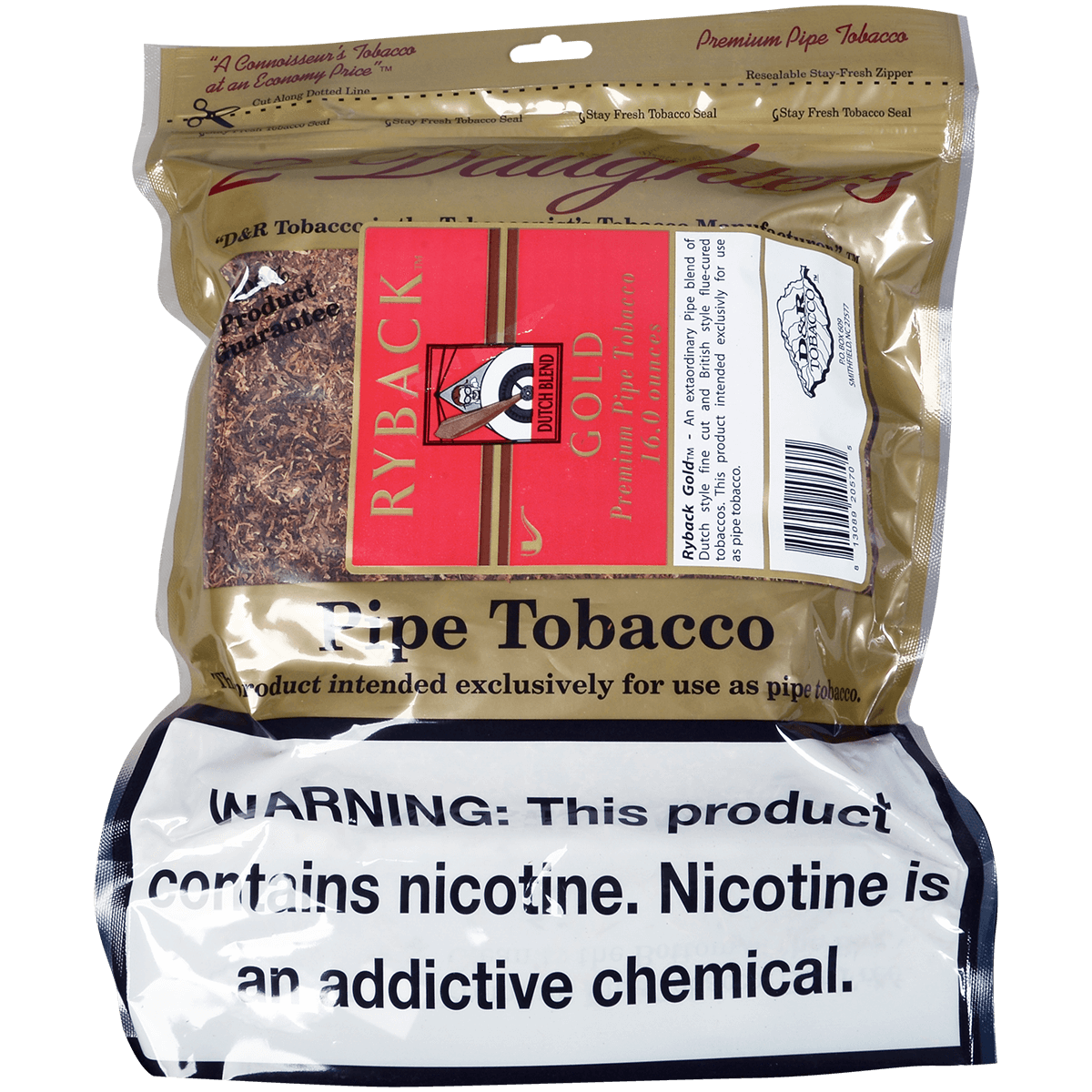 2 Daughters Pipe Tobacco Ryback Gold European Blend 16 Oz Bag