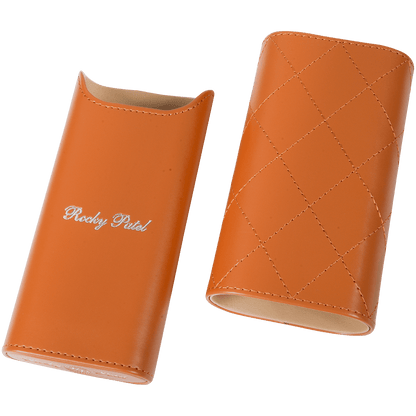 Cigar Case Rocky Patel 3 Finger Brown Leather Case