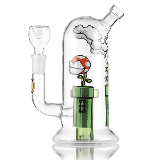 Glass Pipe Hemper Gaming Flower Showerhead Perc 7" Water Pipe (Wp0222E(