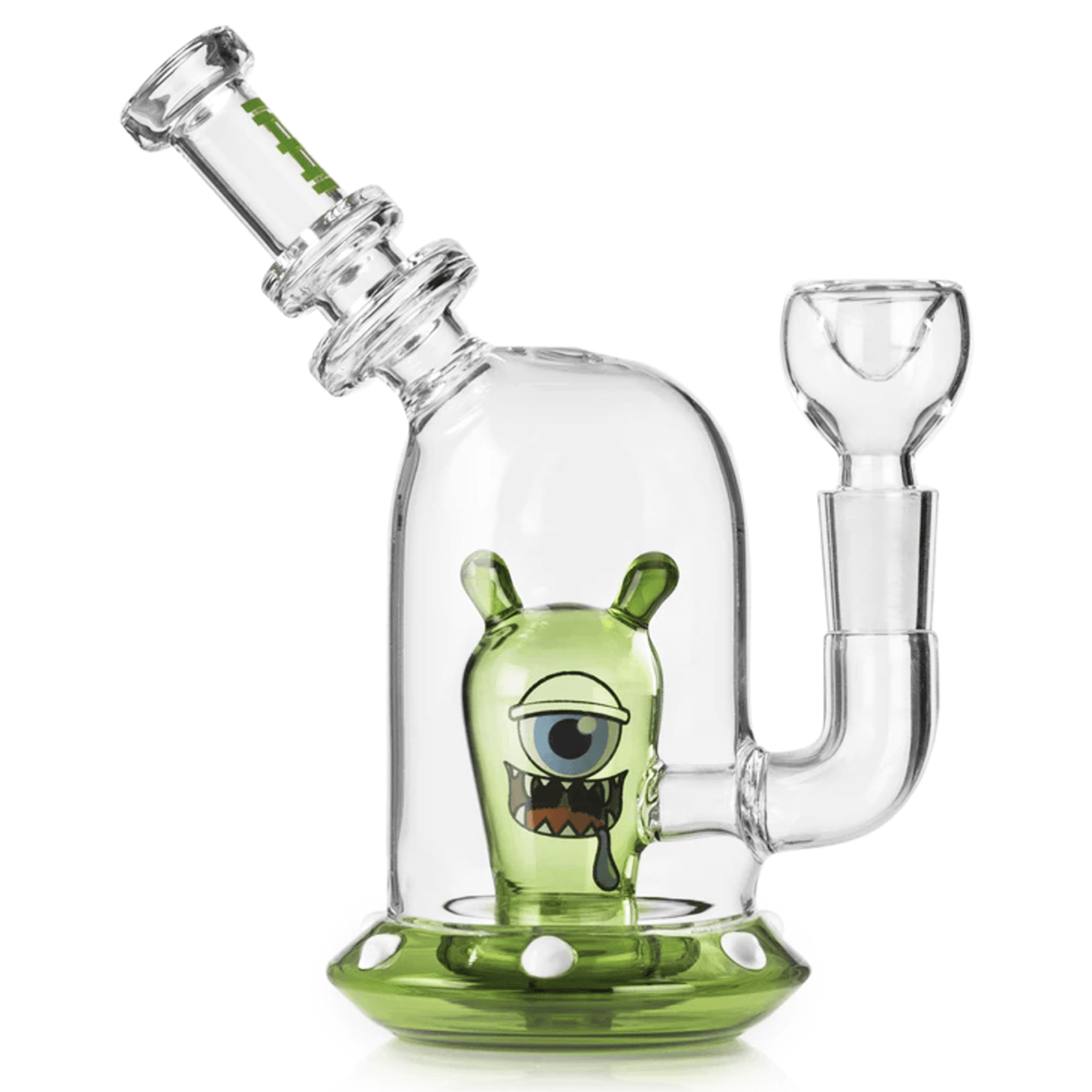 Glass Pipe Hemper Space Monster Green Perc 7" Water Pipe(Wp0322-Grn