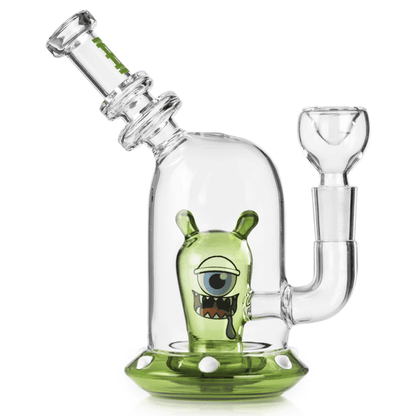 Glass Pipe Hemper Space Monster Green Perc 7" Water Pipe(Wp0322-Grn