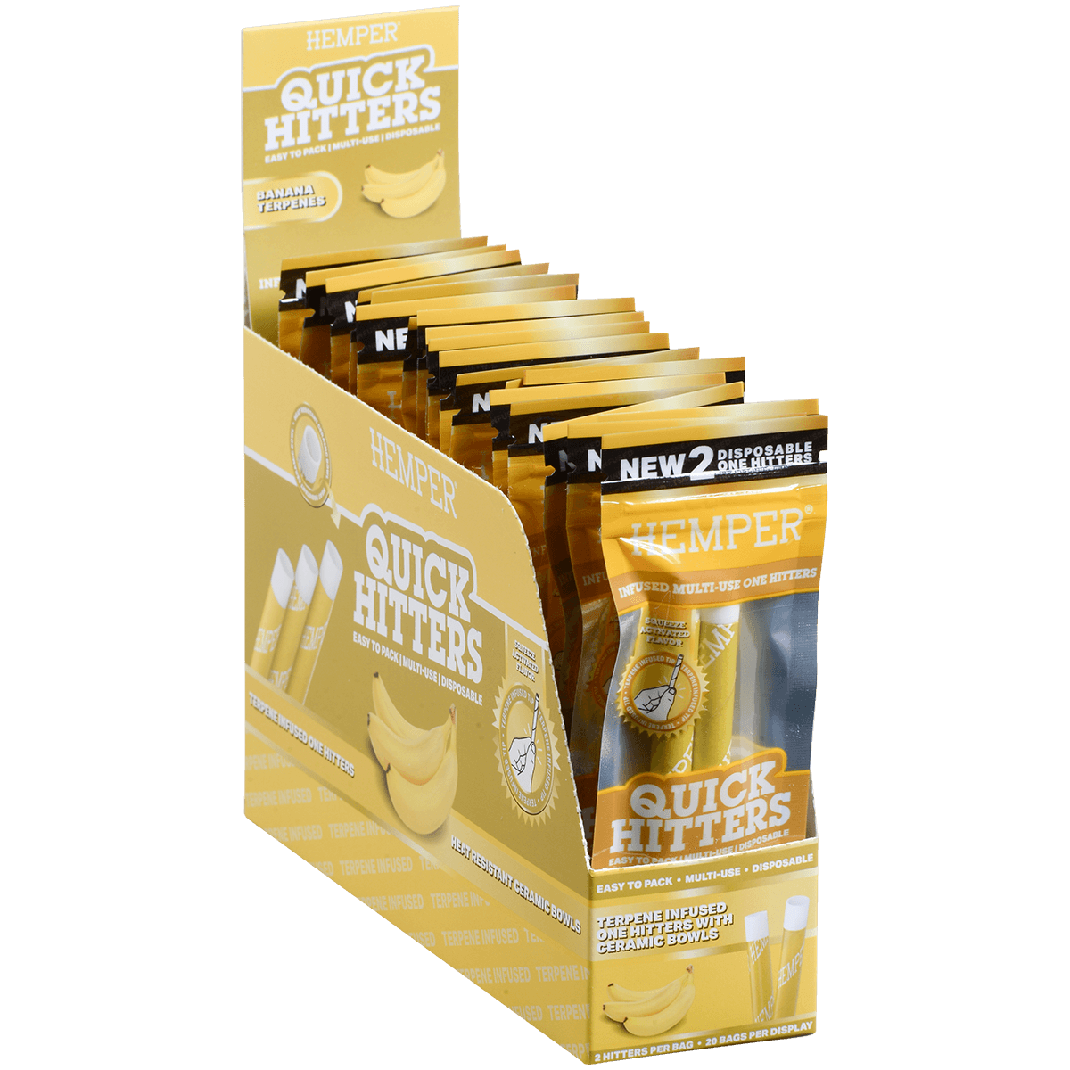 Hemper Quick Hitter Disposable One Hitter Banana 20 2 Ct. Display