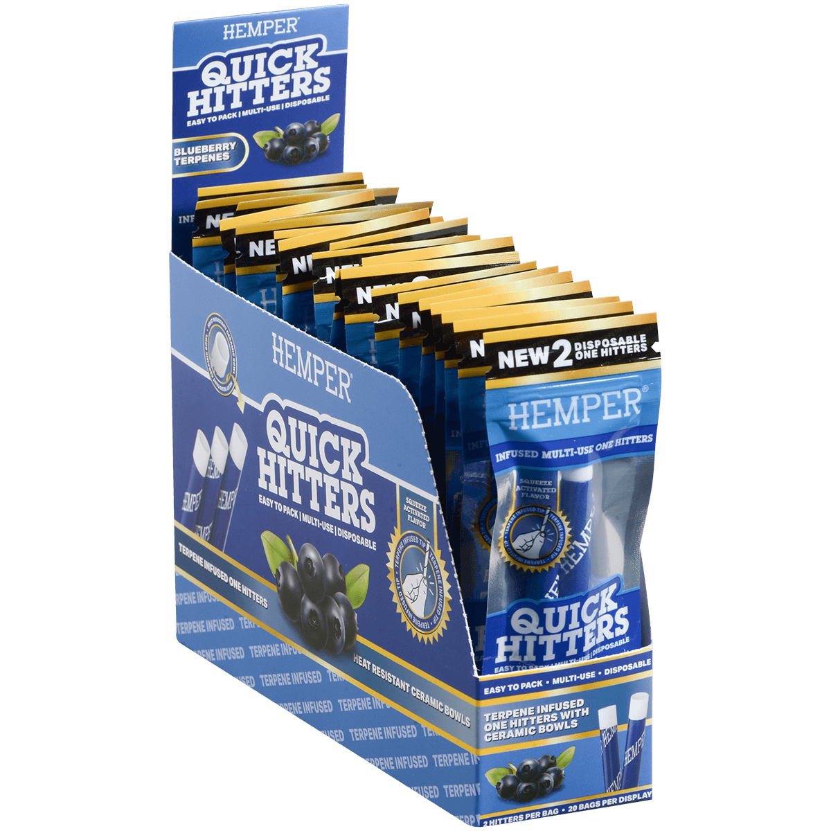 Hemper Quick Hitter Disposable One Hitter Blueberry 20 2 Ct. Display