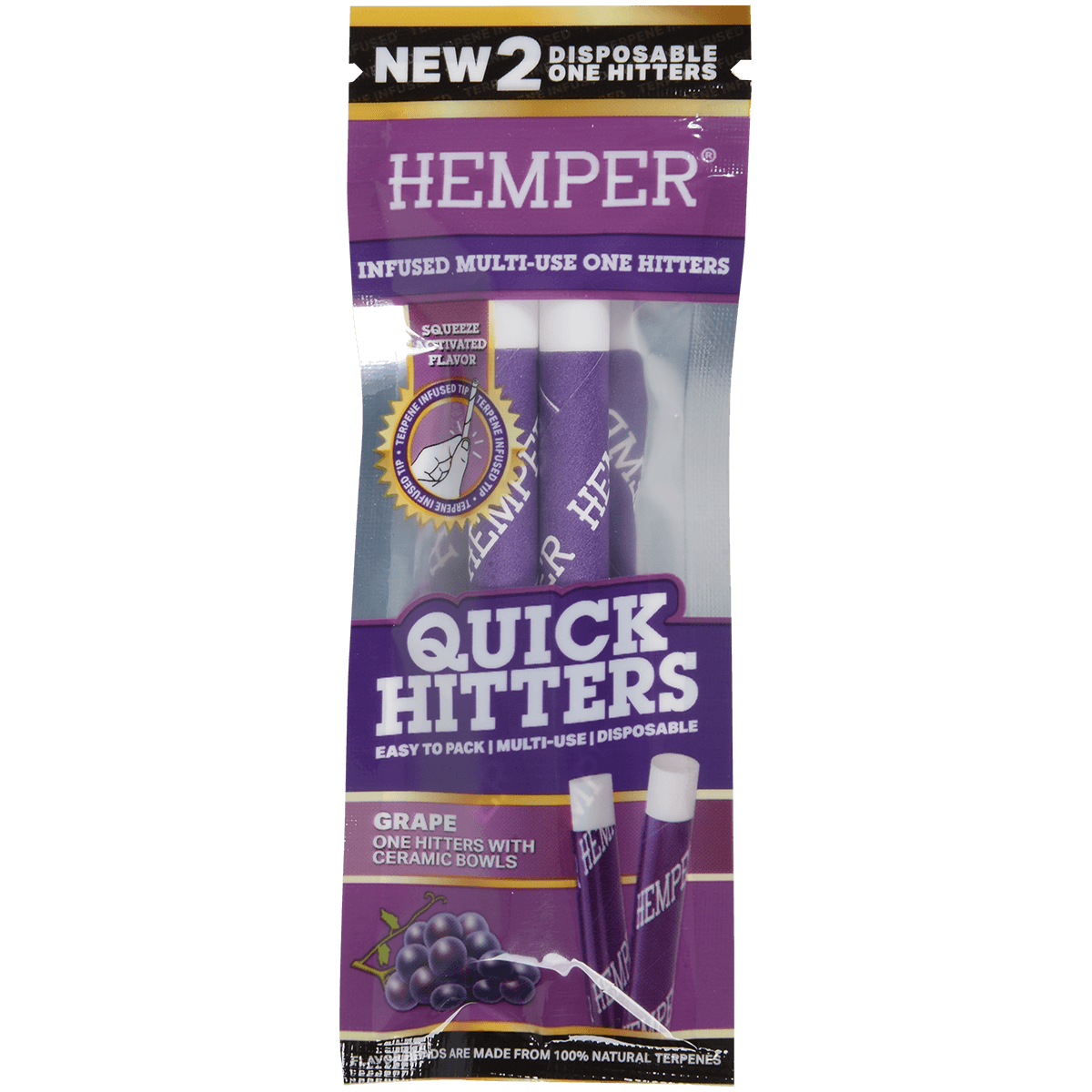 Hemper Quick Hitter Disposable One Hitter Grape 20 2 Ct. Display