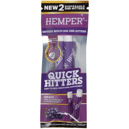 Hemper Quick Hitter Disposable One Hitter Grape 20 2 Ct. Display