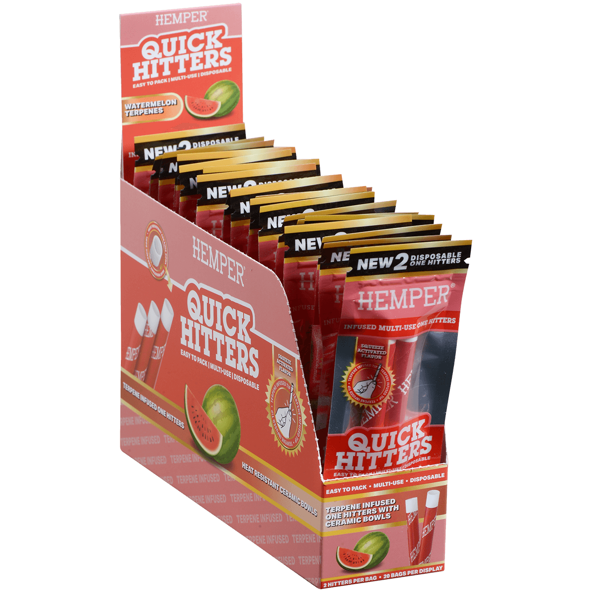 Hemper Quick Hitter Disposable One Hitter Watermelon 20 2 Ct. Display