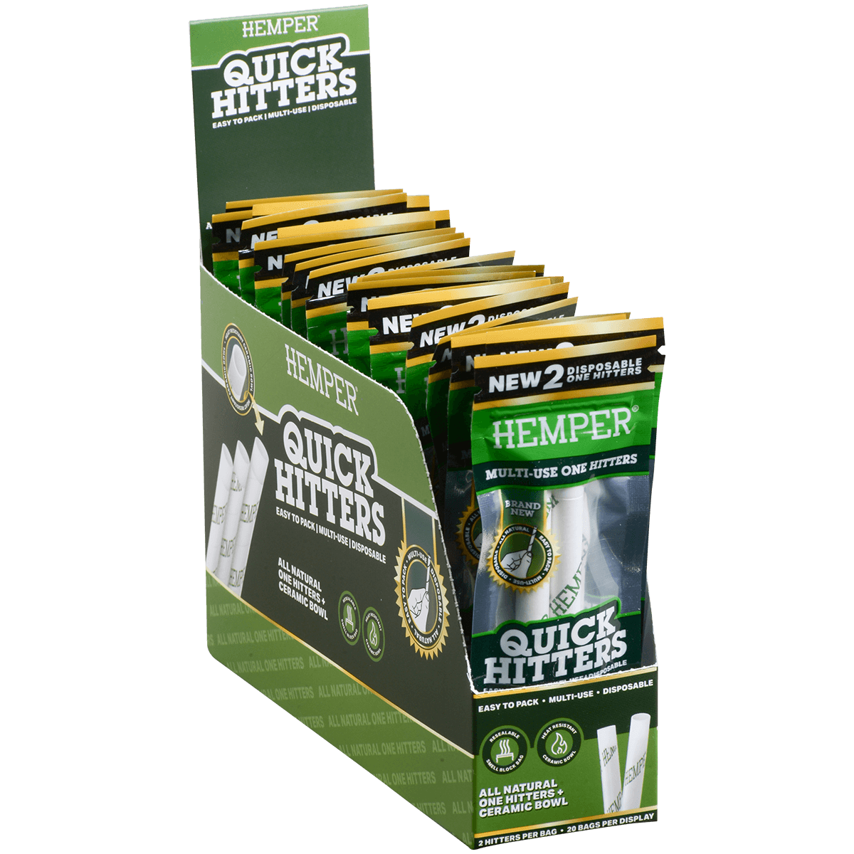 Hemper Quick Hitter Disposable One Hitter Natural 20 2 Ct. Display