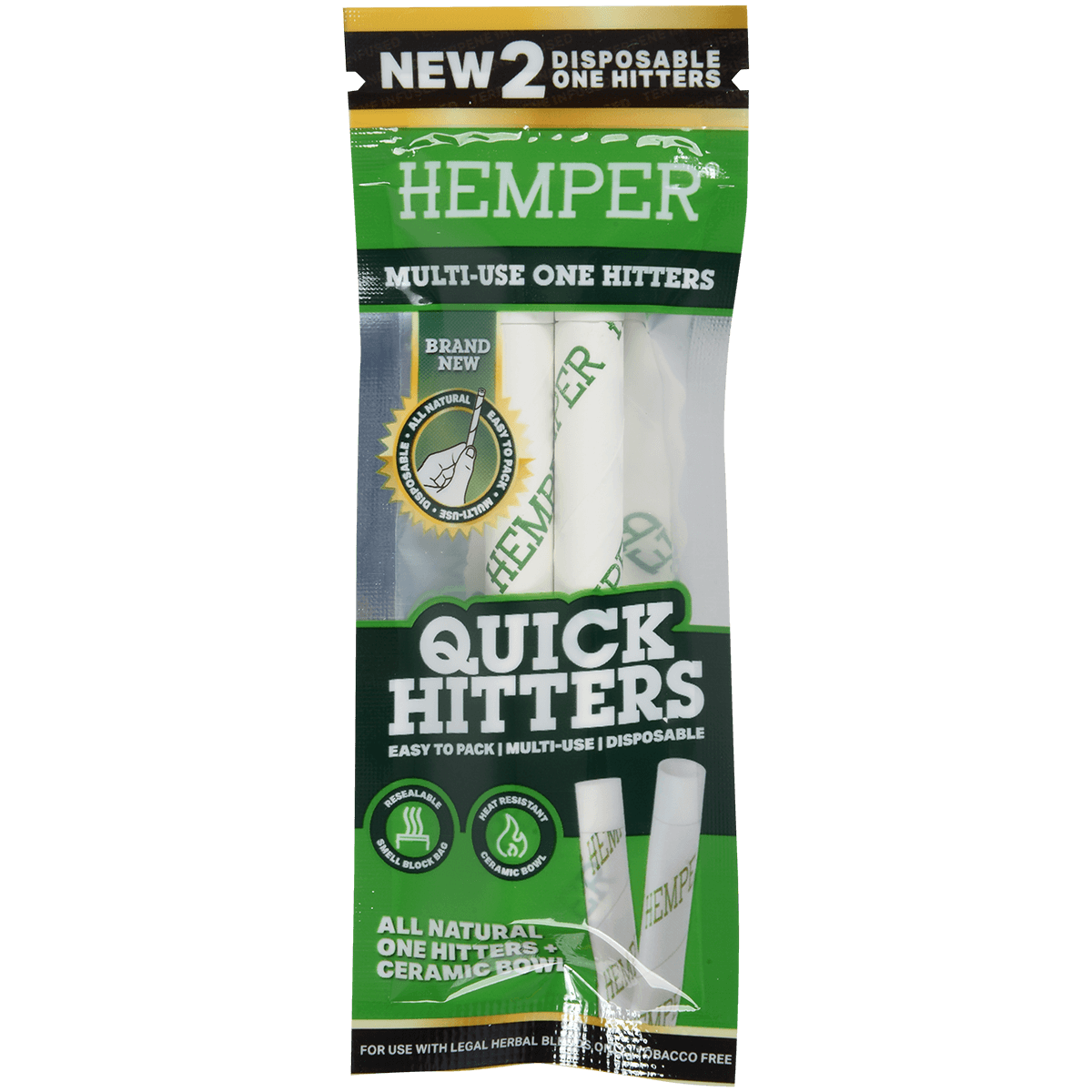 Hemper Quick Hitter Disposable One Hitter Natural 20 2 Ct. Display