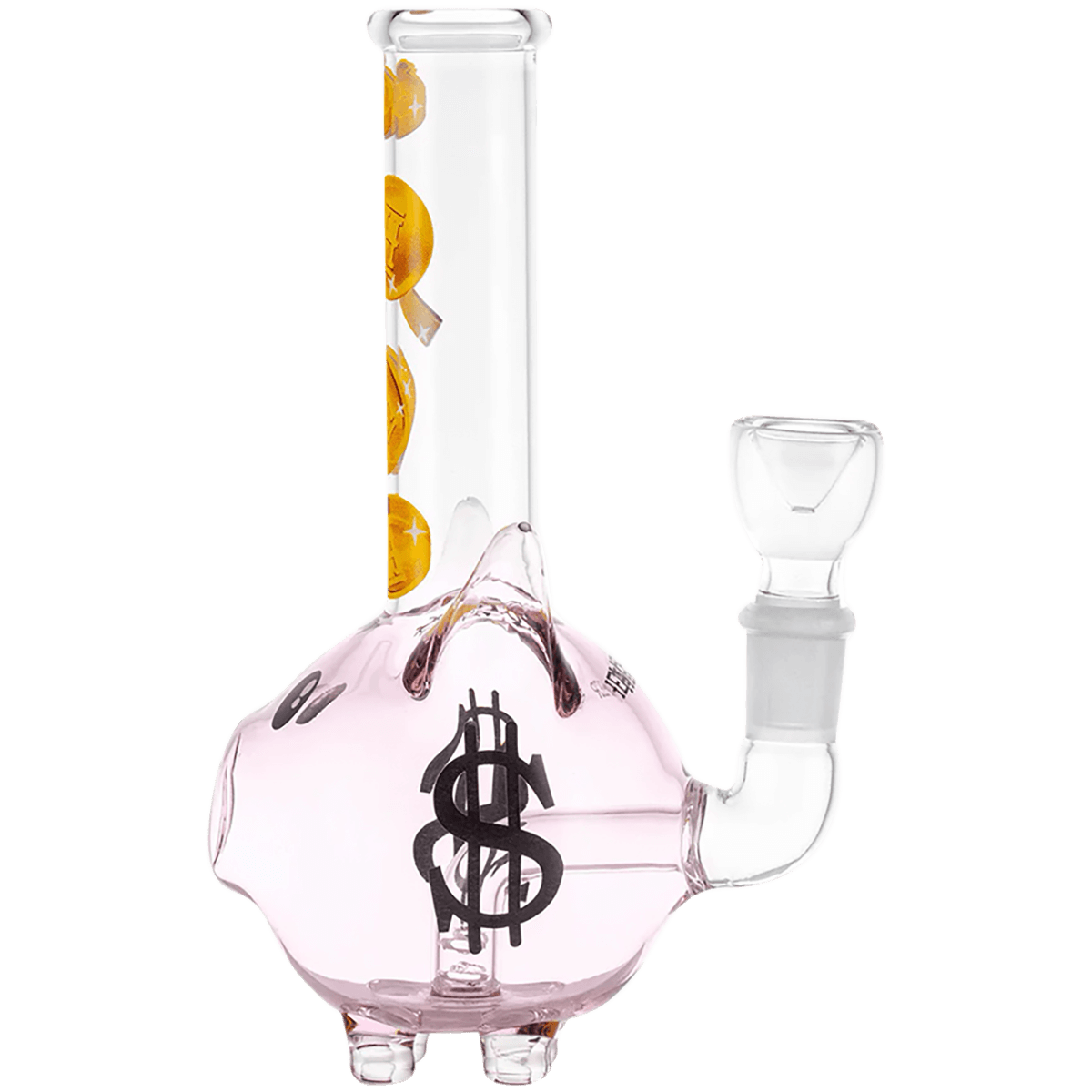 Glass Pipe Hemper Piggy Bank Diffused Downstem Perc 7" Water Pipe(Wp0123)