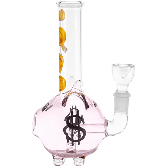 Glass Pipe Hemper Piggy Bank Diffused Downstem Perc 7" Water Pipe(Wp0123)