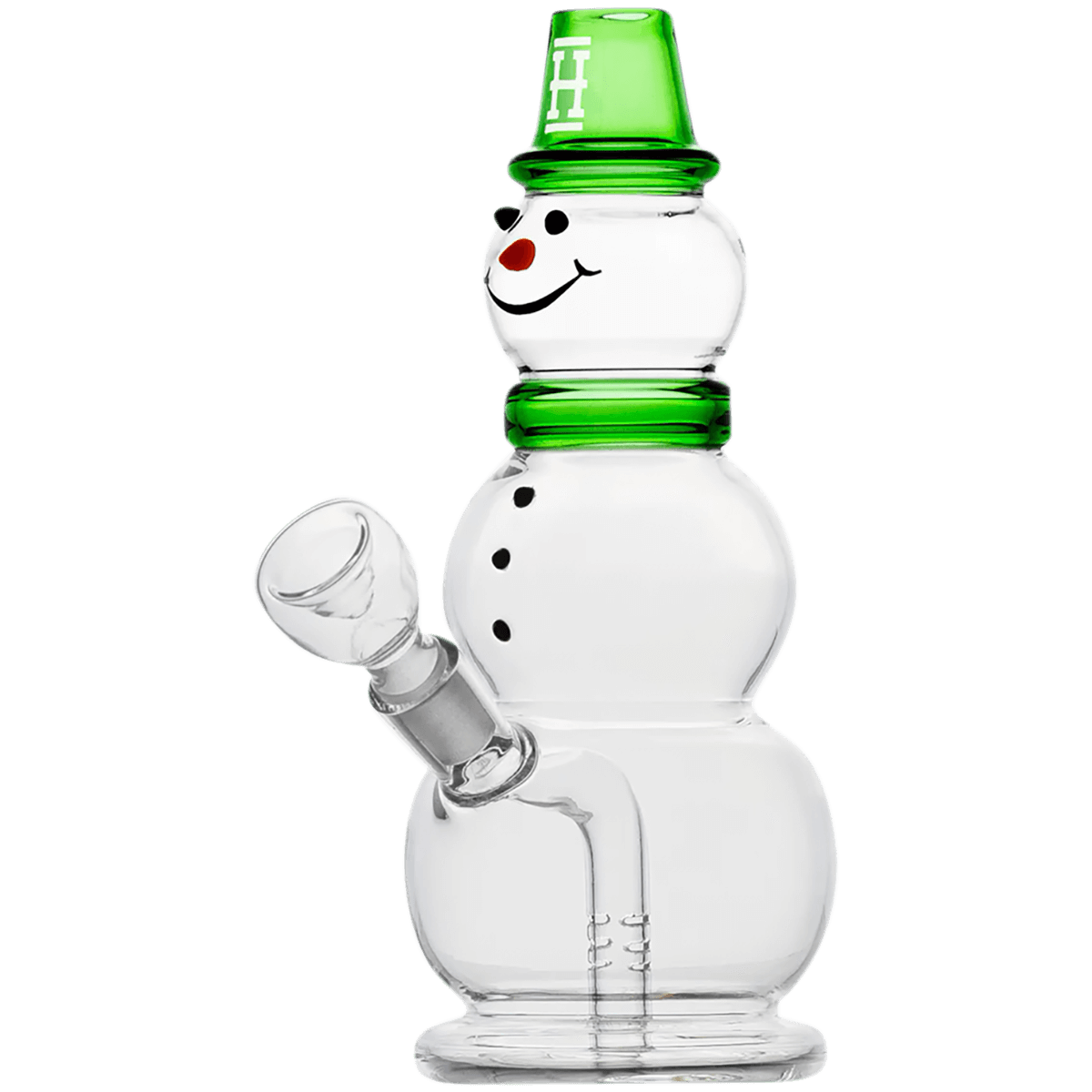 Glass Pipe Hemper Snowman Multi Slit Fission Perc Green 8" Water Pipe(Wp1120-Grn)