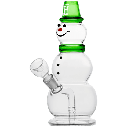 Glass Pipe Hemper Snowman Multi Slit Fission Perc Green 8" Water Pipe(Wp1120-Grn)