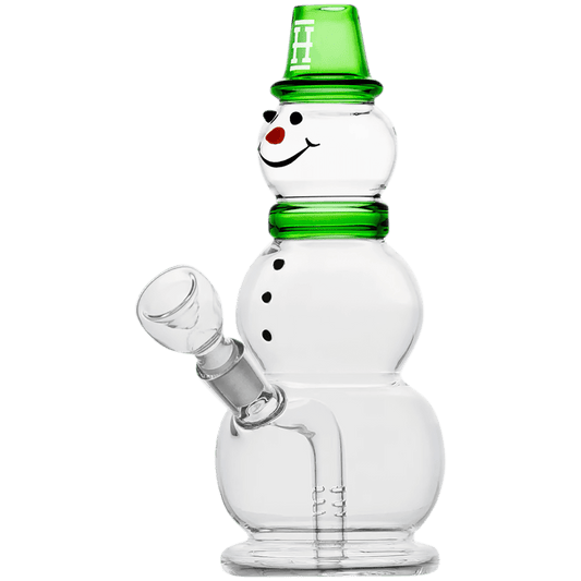 Glass Pipe Hemper Snowman Multi Slit Fission Perc Green 8" Water Pipe(Wp1120-Grn)
