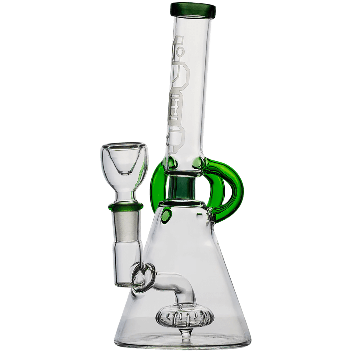 Glass Pipe Hemper Cyberpunk Showerhead Perc Green 7" Water Pipe(Wp1020Grn)