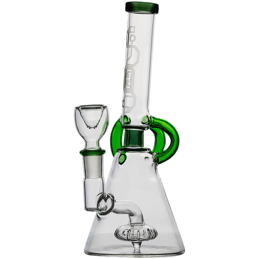 Glass Pipe Hemper Cyberpunk Showerhead Perc Green 7" Water Pipe(Wp1020Grn)