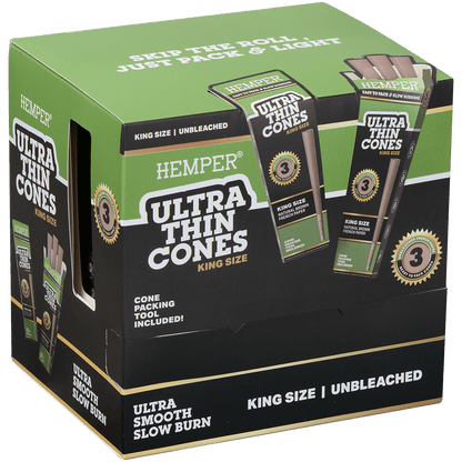 **PAPERS HEMPER KING SIZE ULTRA THIN UNBLEACHED BROWN PAPER 24/3 CT. DISPLAY