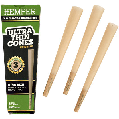**PAPERS HEMPER KING SIZE ULTRA THIN UNBLEACHED BROWN PAPER 24/3 CT. DISPLAY