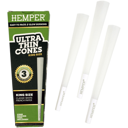**PAPERS HEMPER KING SIZE ULTRA THIN WHITE PAPER 24/3 CT. DISPLAY