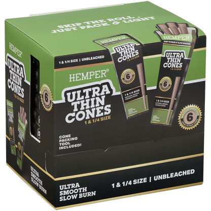 **PAPERS HEMPER 1 1/4" ULTRA THIN UNBLEACHED BROWN PAPER 24/6 CT. DISPLAY