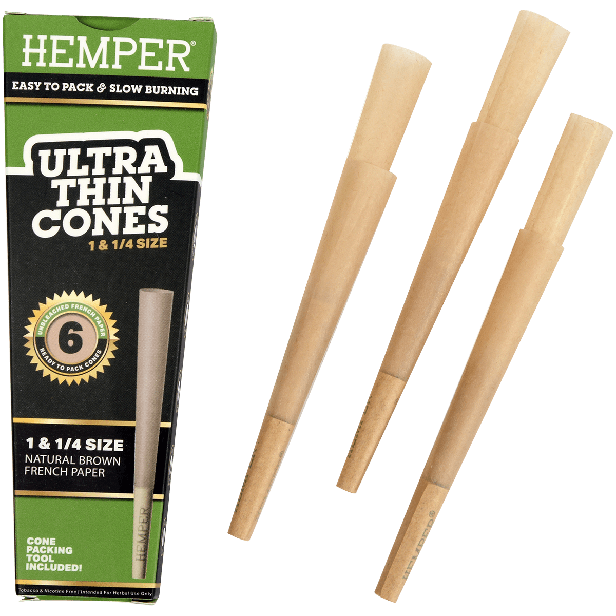 **PAPERS HEMPER 1 1/4" ULTRA THIN UNBLEACHED BROWN PAPER 24/6 CT. DISPLAY