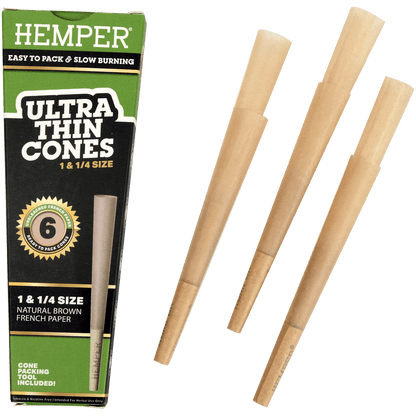 **PAPERS HEMPER 1 1/4" ULTRA THIN UNBLEACHED BROWN PAPER 24/6 CT. DISPLAY