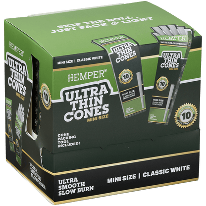 **PAPERS HEMPER MINI SIZE ULTRA THIN WHITE PAPER 24/10 CT. DISPLAY