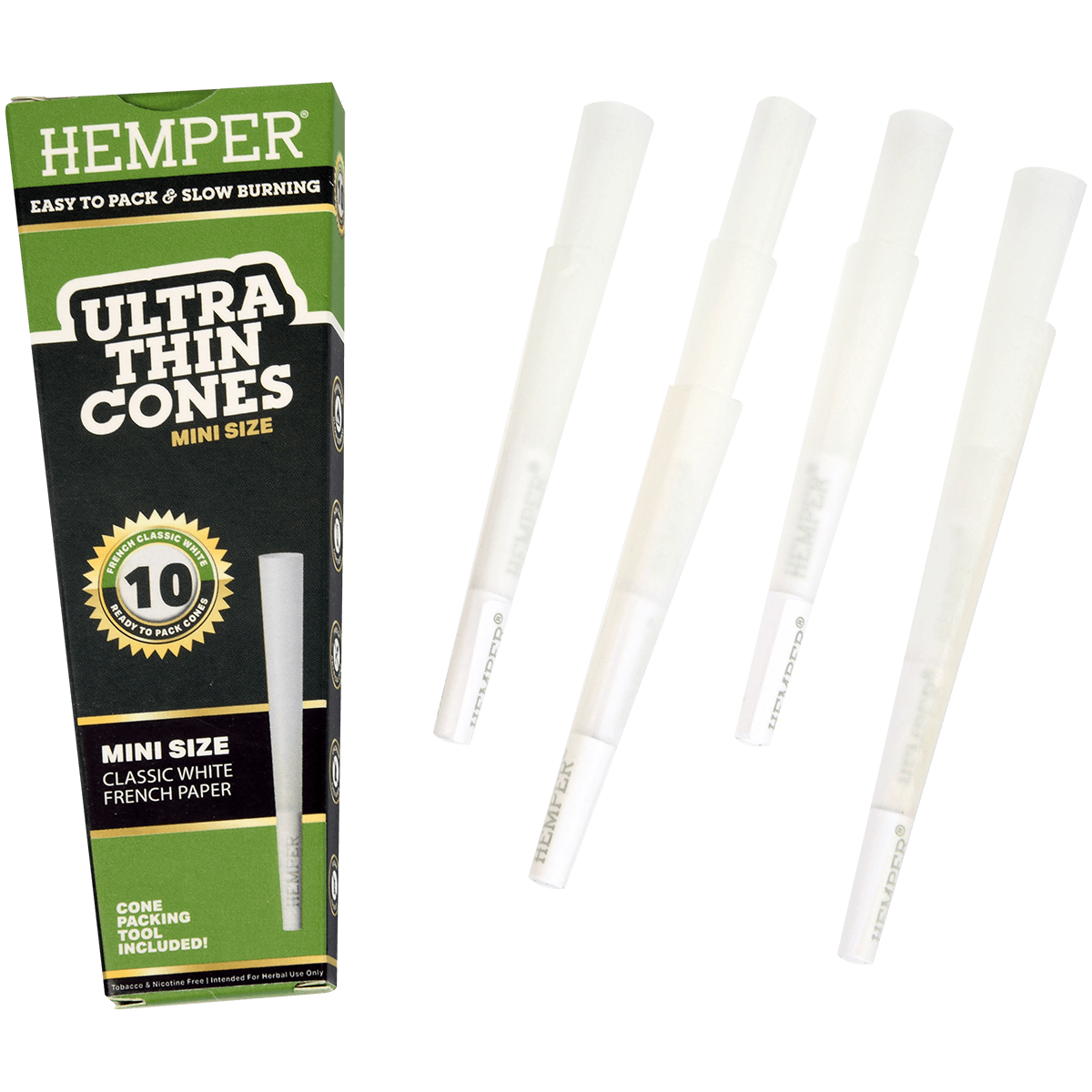 **PAPERS HEMPER MINI SIZE ULTRA THIN WHITE PAPER 24/10 CT. DISPLAY