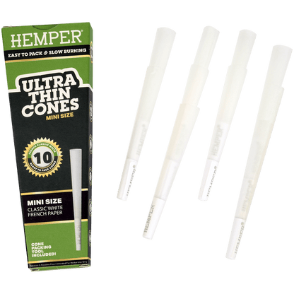 **PAPERS HEMPER MINI SIZE ULTRA THIN WHITE PAPER 24/10 CT. DISPLAY