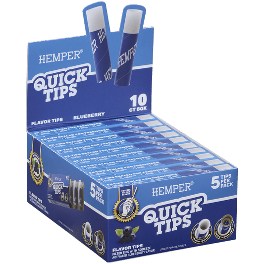 Hemper Quick Tips Flavored Disposable Filter Tips Blueberry 10 5 Ct. Display