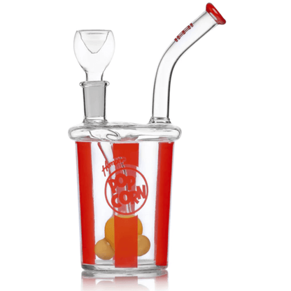 Glass Pipe Hemper Popcorn Angle Stem Perc 6" Water Pipe(Wp0422)