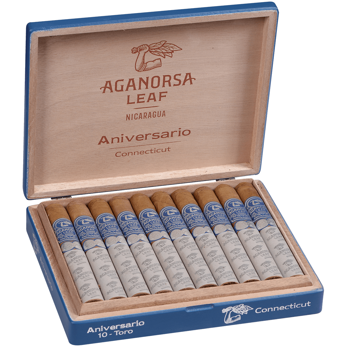 Aganorsa Leaf Aniversario Toro Connecticut 10 Ct. 6 1/4 X 52 Bx