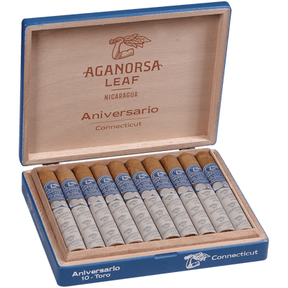 Aganorsa Leaf Aniversario Toro Connecticut 10 Ct. 6 1/4 X 52 Bx