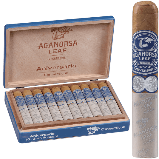 Aganorsa Leaf Aniversario Robusto Connecticut 10 Ct. 5X54 Bx