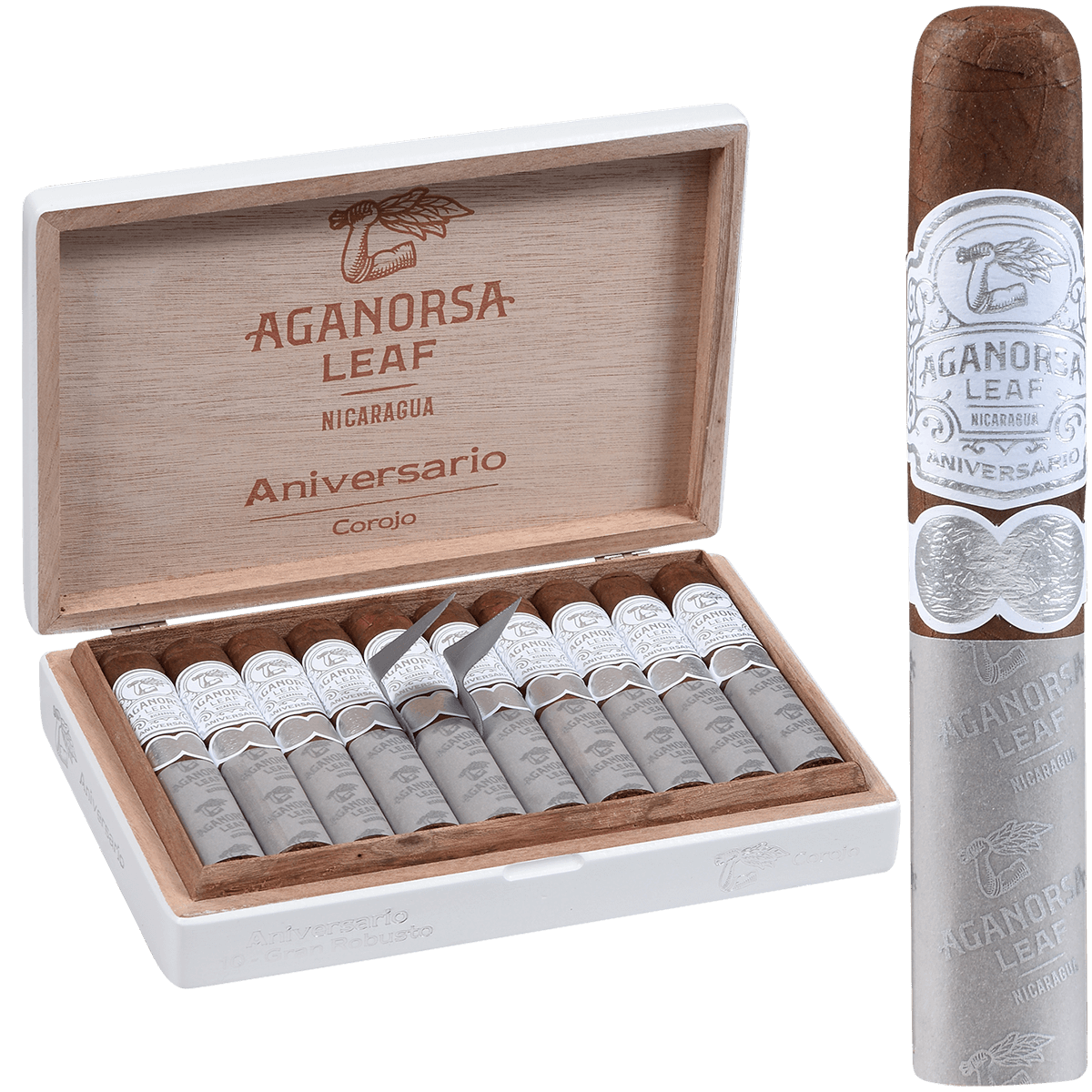 Aganorsa Leaf Aniversario Gran Robusto Corojo 10 Ct. 5.00 X 54 Bx