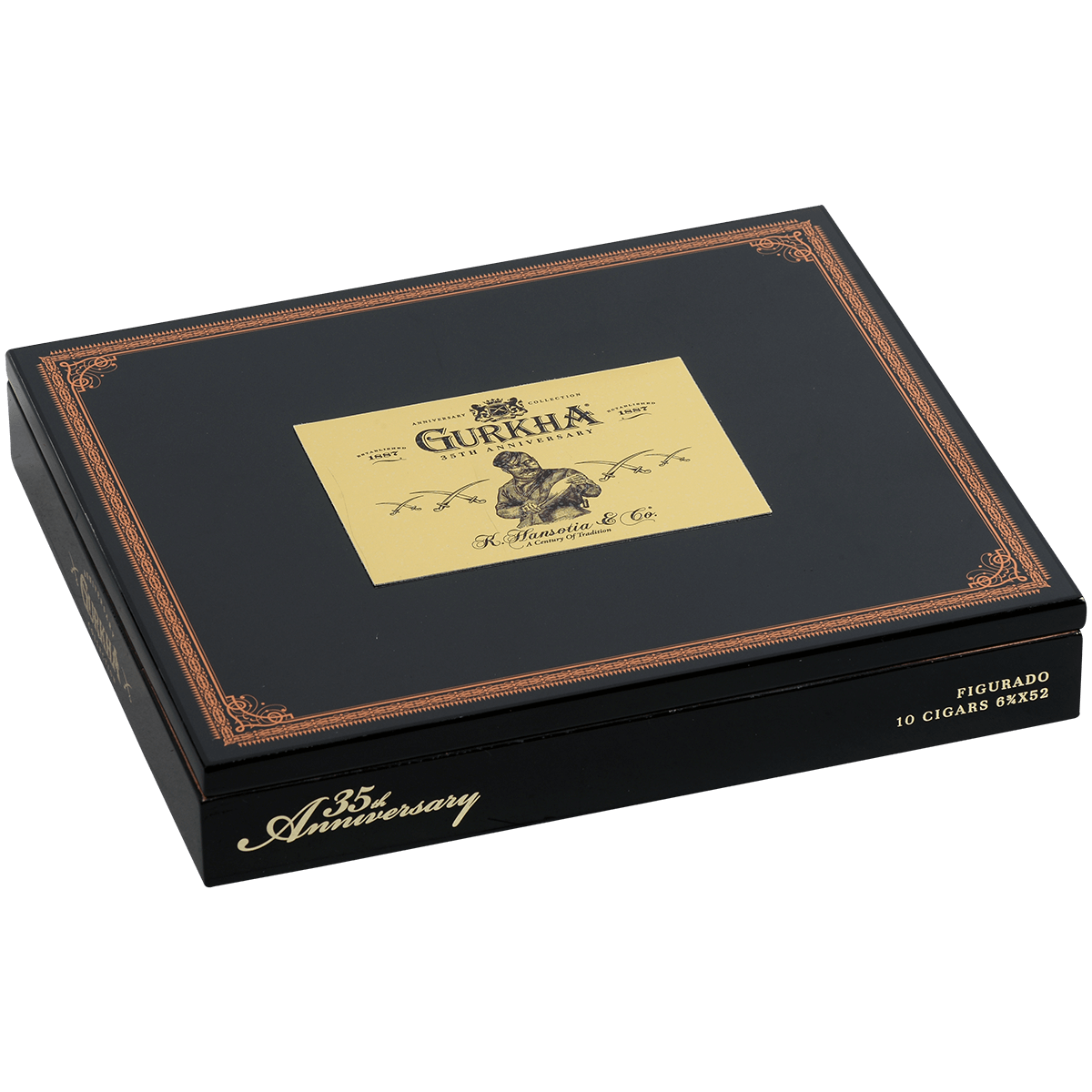 Gurkha 35Th Anniversary Figurado 10Ct Box 6.75X52