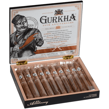 Gurkha 35Th Anniversary Figurado 10Ct Box 6.75X52