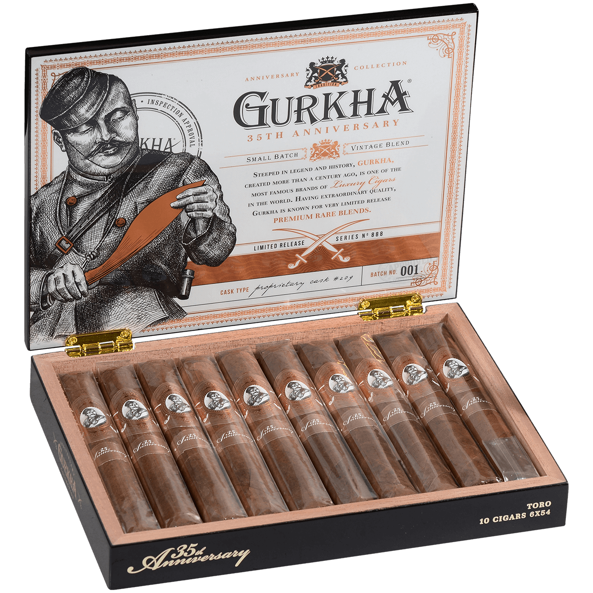 Gurkha 35Th Anniversary Toro 10Ct Box 6X54