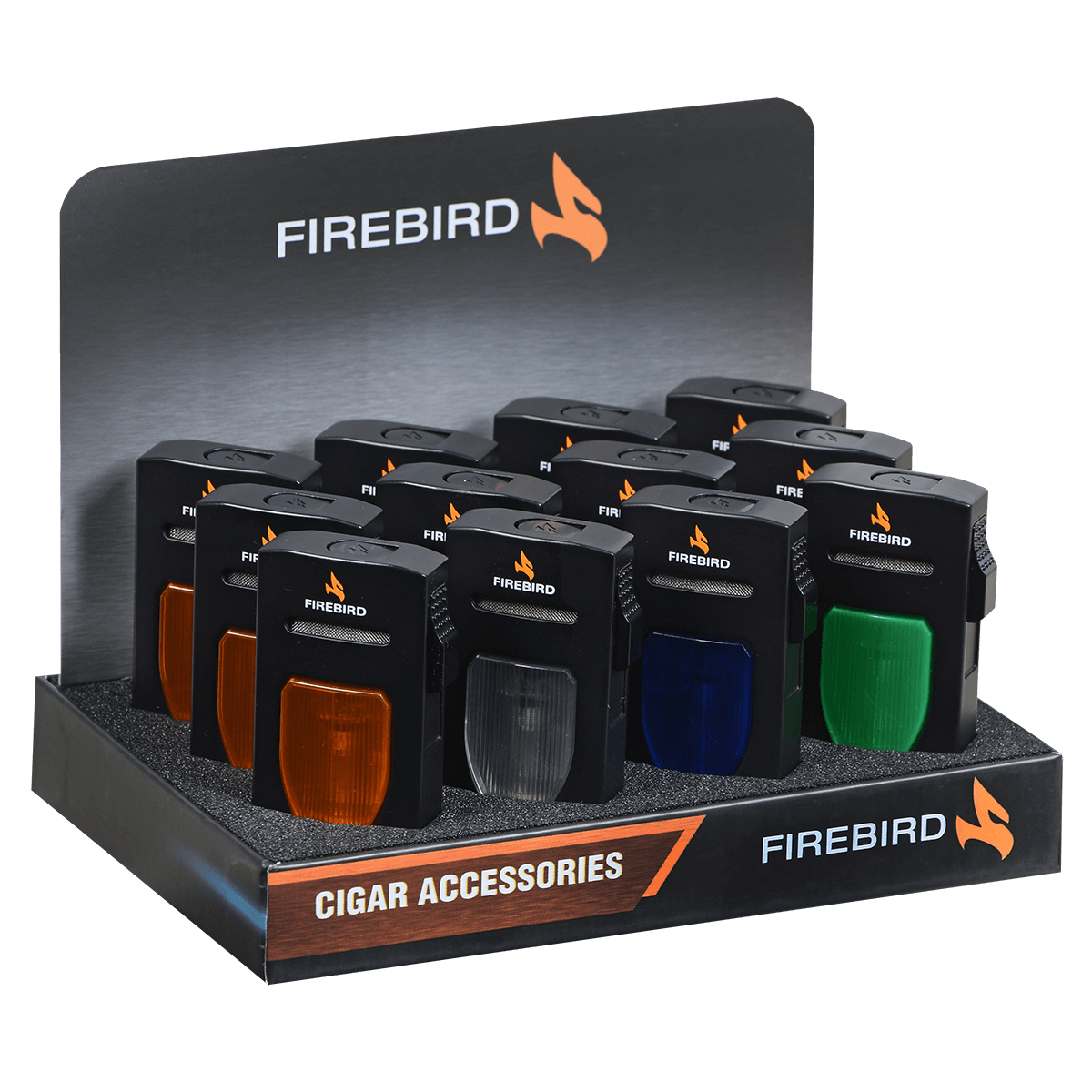 Lighter Firebird Rogue Single Jet Flame Torch 4 Colors 12 Ct. Display